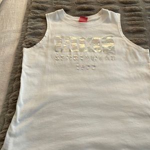 White with iridescent Nike writing